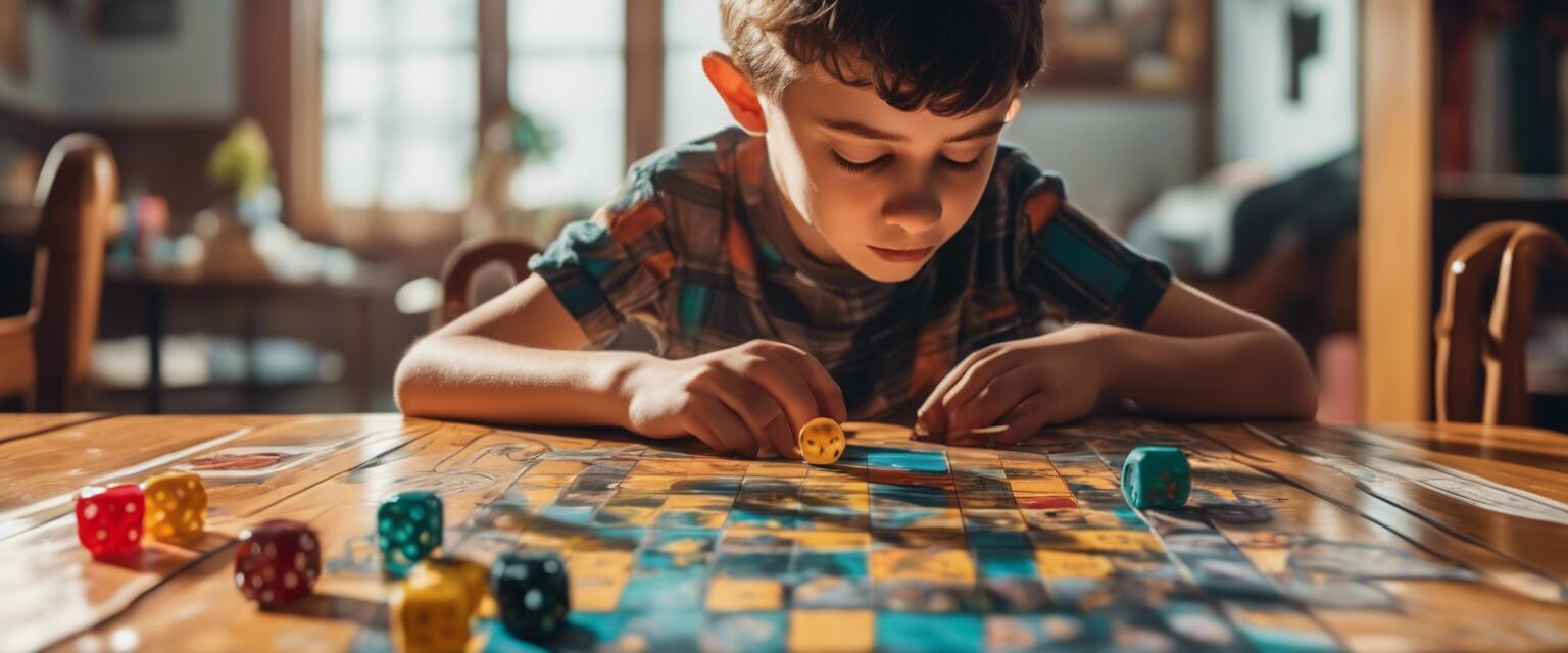 Child engaging with educational board game